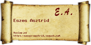 Eszes Asztrid névjegykártya